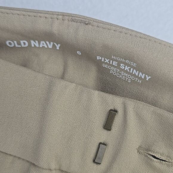 Old Navy -1326 NWT High-Waisted Pixie Skinny Ankle Pants Mocha Taffy Beige Sz 6 - Picture 5 of 11